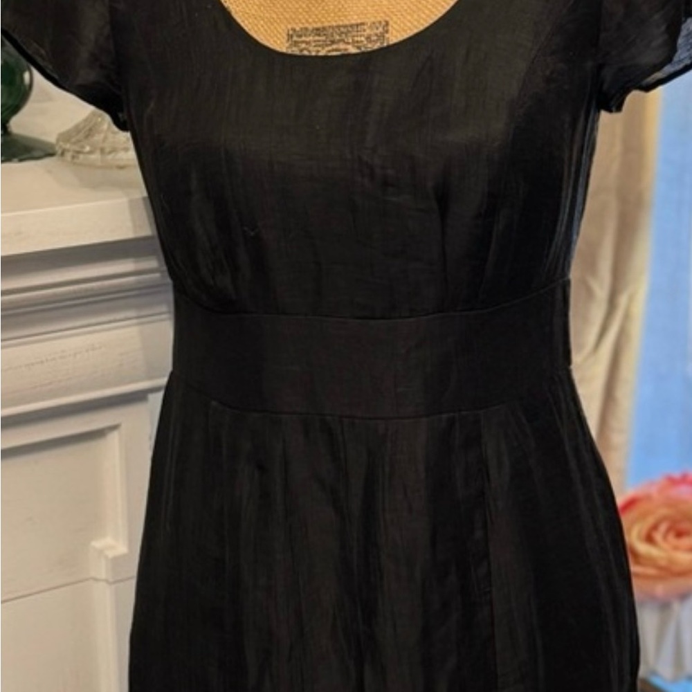 🖤 BANANA REPUBLIC WOMEN’S BLACK CRINKLE CLASSIC DRESS! - Picture 2 of 14